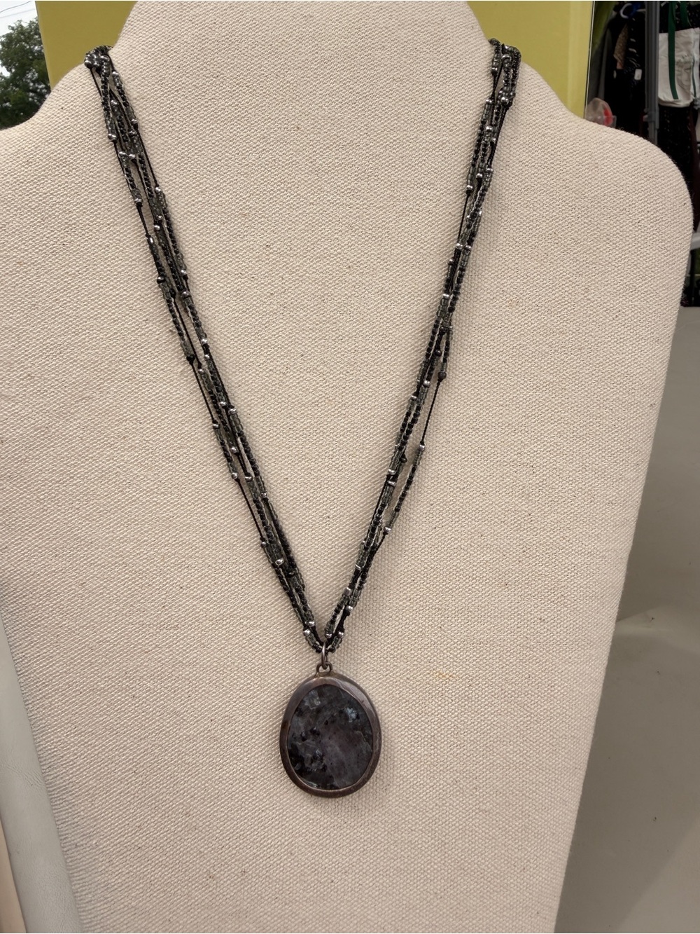 Silpada Hematite Multi-Strand Pendant Necklace